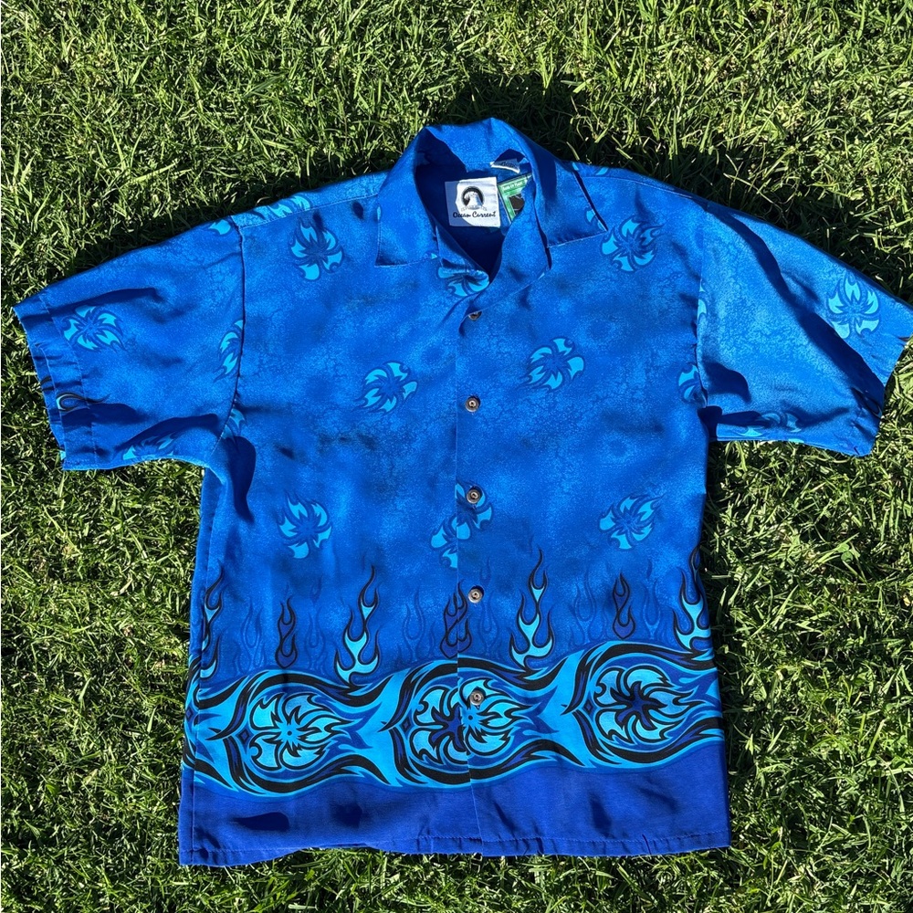 Ocean Current Blue Y2K shirt